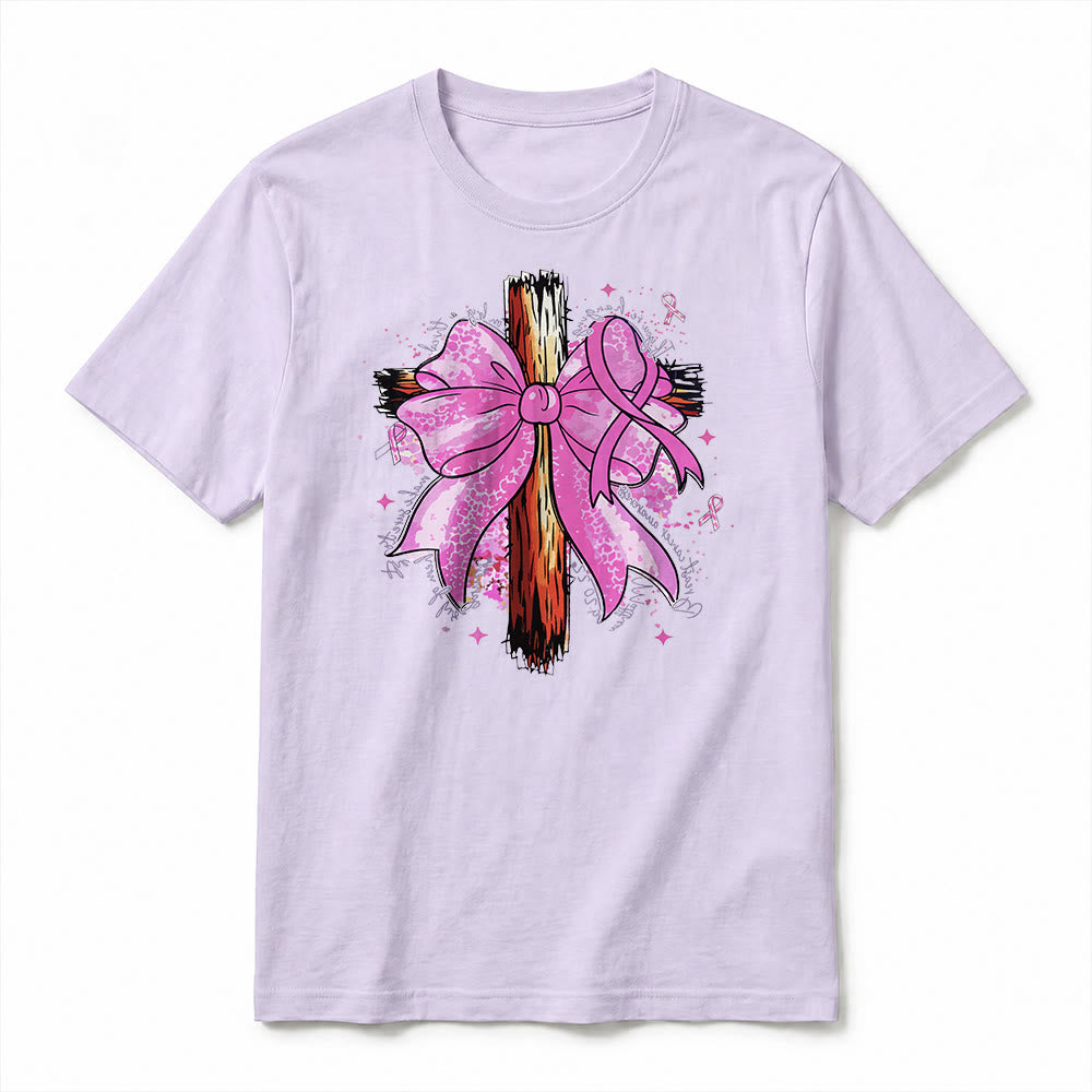 Christianartworkshop T-shirt premium à manches courtes avec croix, ruban et nœud - image 14