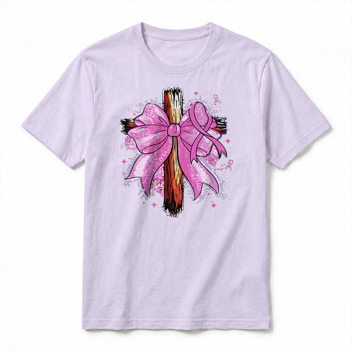 Christianartworkshop T-shirt premium à manches courtes avec croix, ruban et nœud - image 14