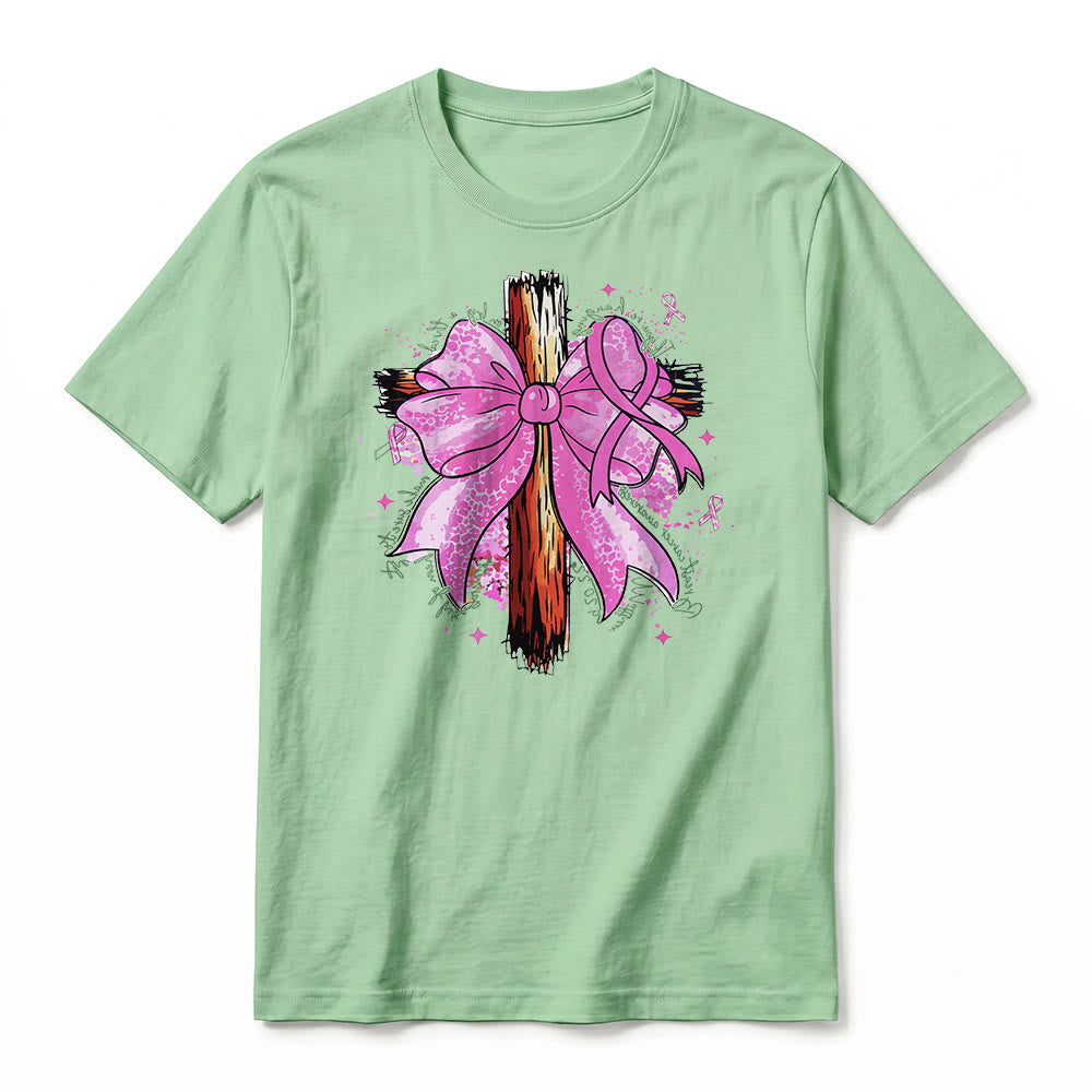 Christianartworkshop T-shirt premium à manches courtes avec croix, ruban et nœud - image 23