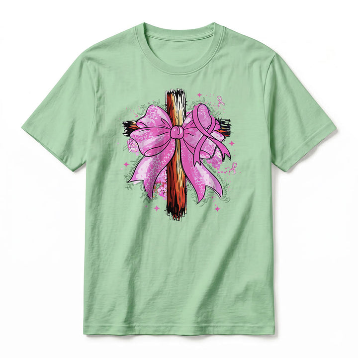 Christianartworkshop T-shirt premium à manches courtes avec croix, ruban et nœud - image 23