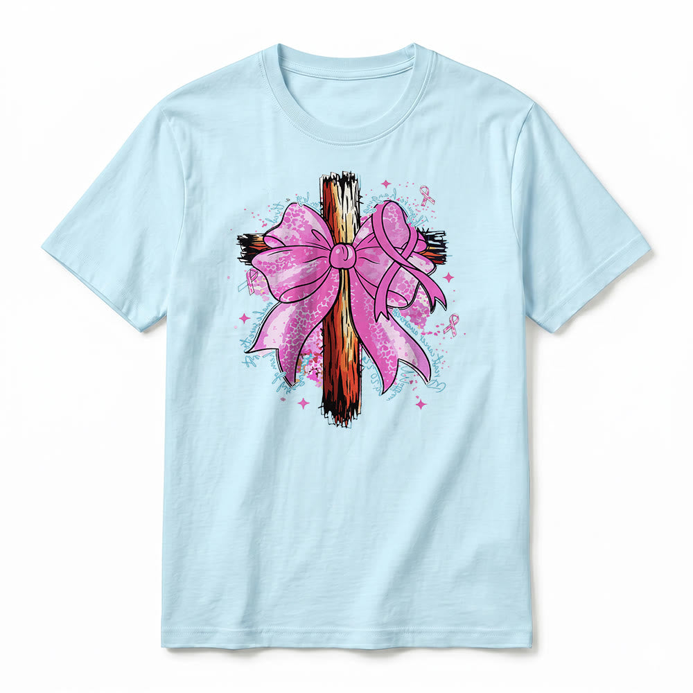 Christianartworkshop T-shirt premium à manches courtes avec croix, ruban et nœud - image 5