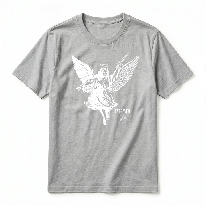 Christianartworkshop T-shirt premium à manches courtes « Josué gravé » Ange guerrier - image 20