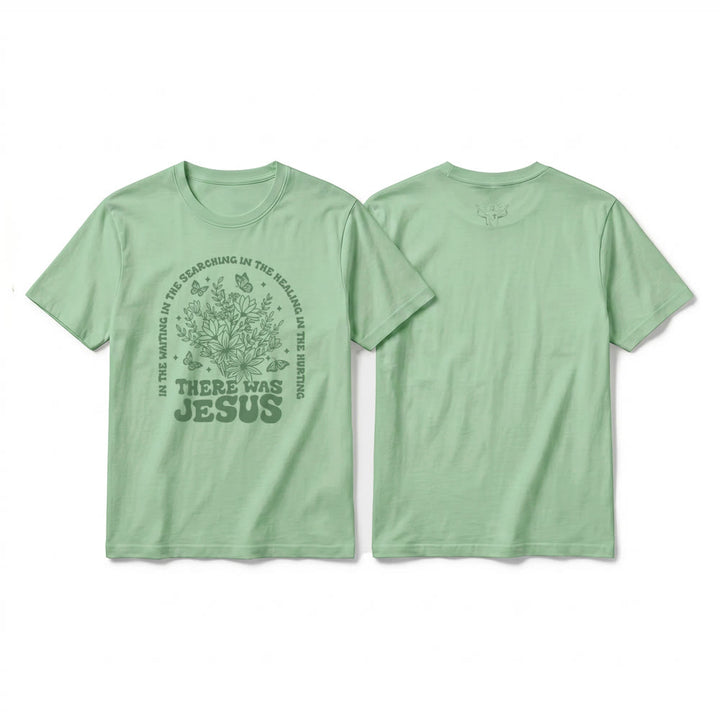 Christianartworkshop T-shirt premium à manches courtes « Il y avait Jésus » à motif floral et papillon - Vert clair - 2XL - image 22