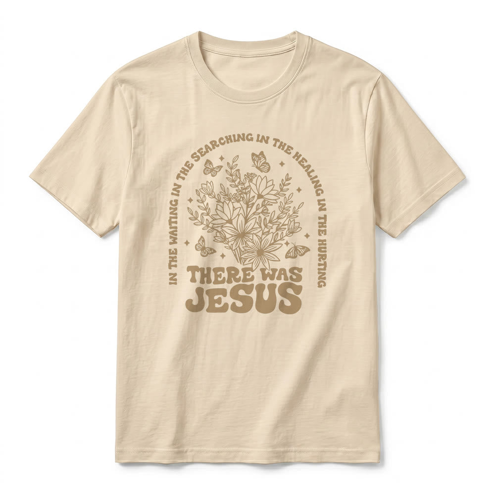 Christianartworkshop T-shirt premium à manches courtes « Il y avait Jésus » à motif floral et papillon - image 11
