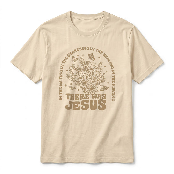 Christianartworkshop T-shirt premium à manches courtes « Il y avait Jésus » à motif floral et papillon - image 11