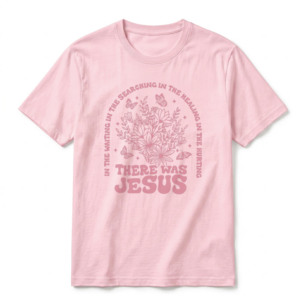 Christianartworkshop T-shirt premium à manches courtes « Il y avait Jésus » à motif floral et papillon - image 26