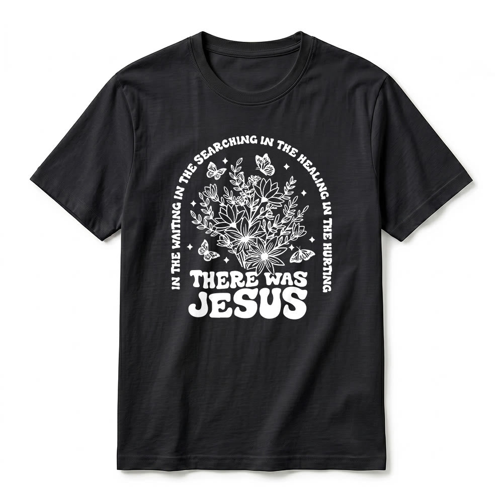 Christianartworkshop T-shirt premium à manches courtes « Il y avait Jésus » à motif floral et papillon - image 14