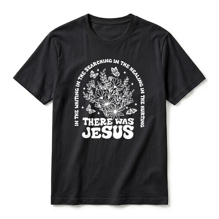 Christianartworkshop T-shirt premium à manches courtes « Il y avait Jésus » à motif floral et papillon - image 14