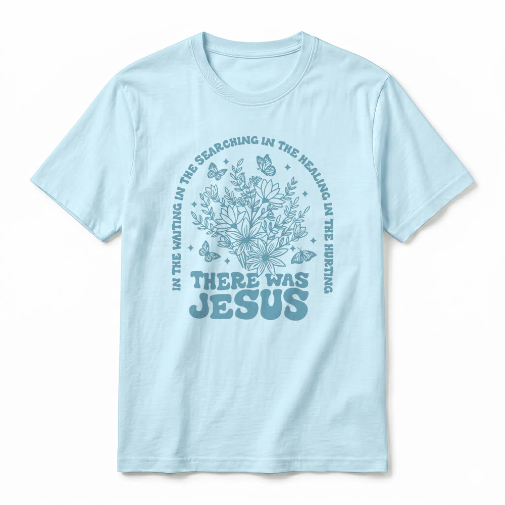 Christianartworkshop T-shirt premium à manches courtes « Il y avait Jésus » à motif floral et papillon - image 8