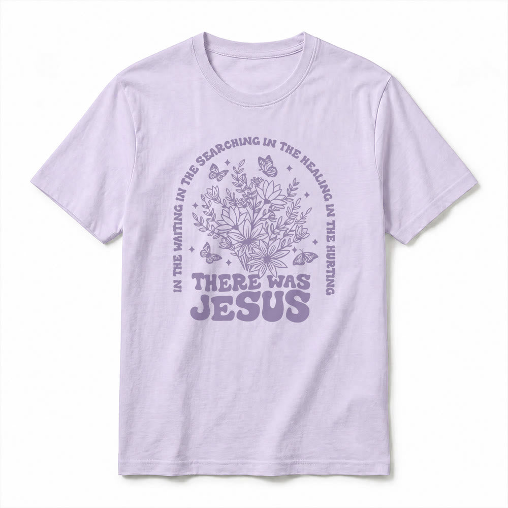 Christianartworkshop T-shirt premium à manches courtes « Il y avait Jésus » à motif floral et papillon - image 17