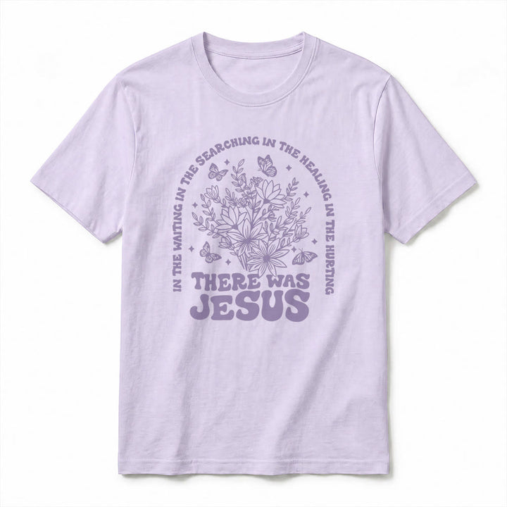 Christianartworkshop T-shirt premium à manches courtes « Il y avait Jésus » à motif floral et papillon - image 17