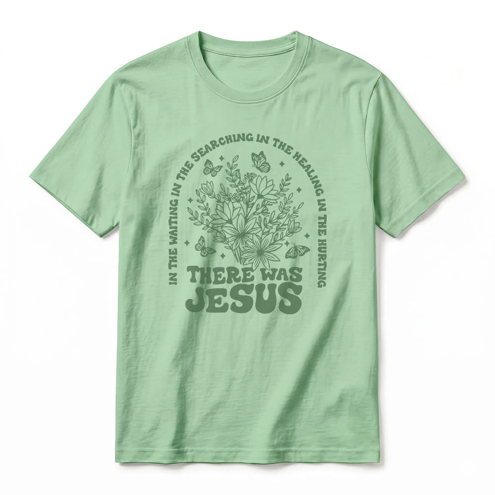 Christianartworkshop T-shirt premium à manches courtes « Il y avait Jésus » à motif floral et papillon - image 23