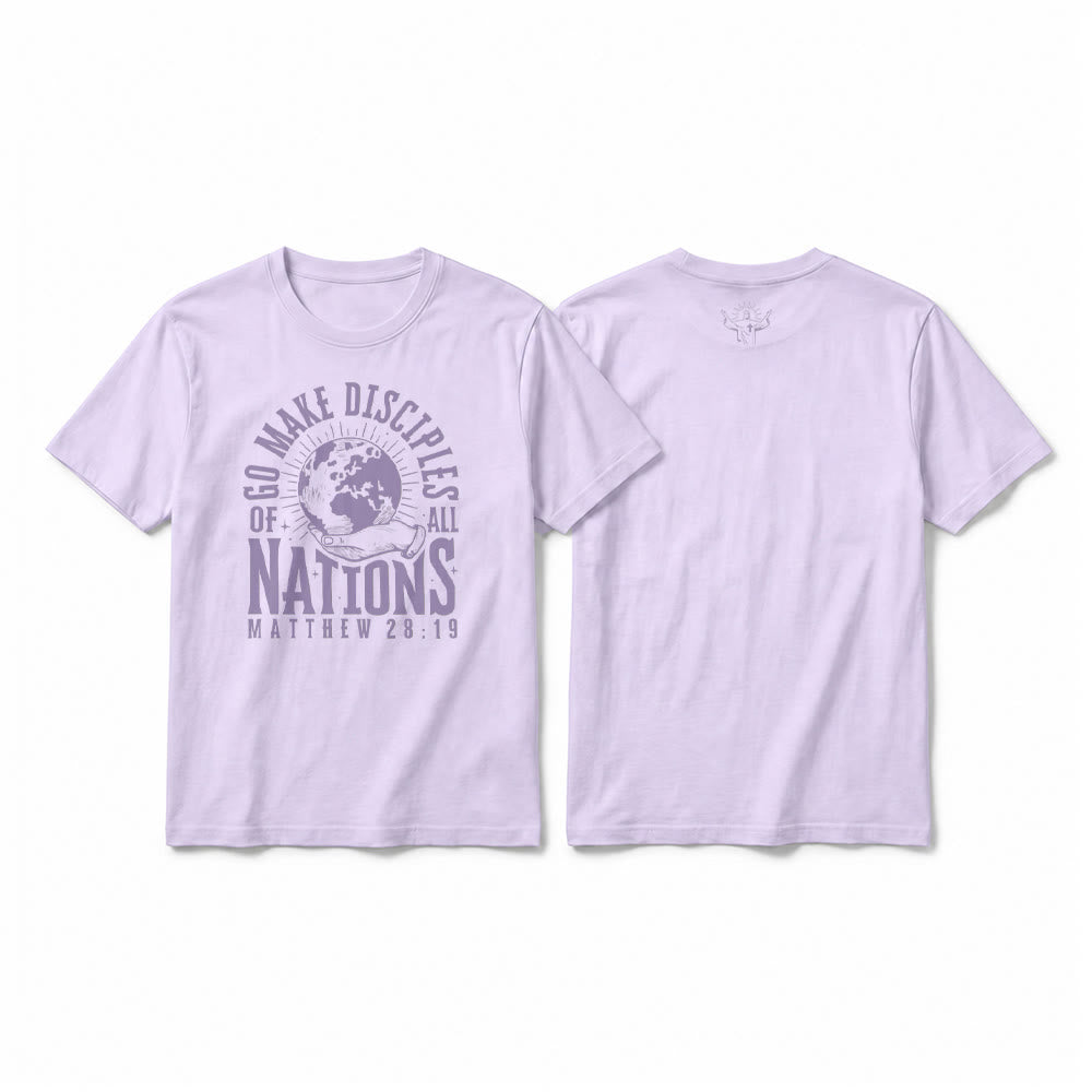Christianartworkshop T-shirt premium à manches courtes « Allez, faites des disciples de toutes les nations » (Matthieu 28:19) - Violet - 2XL - image 16