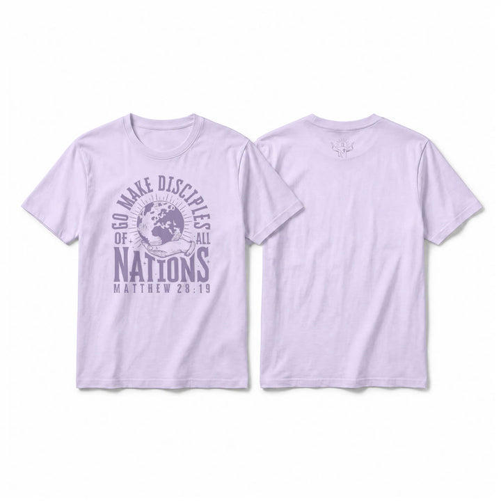 Christianartworkshop T-shirt premium à manches courtes « Allez, faites des disciples de toutes les nations » (Matthieu 28:19) - Violet - 2XL - image 16