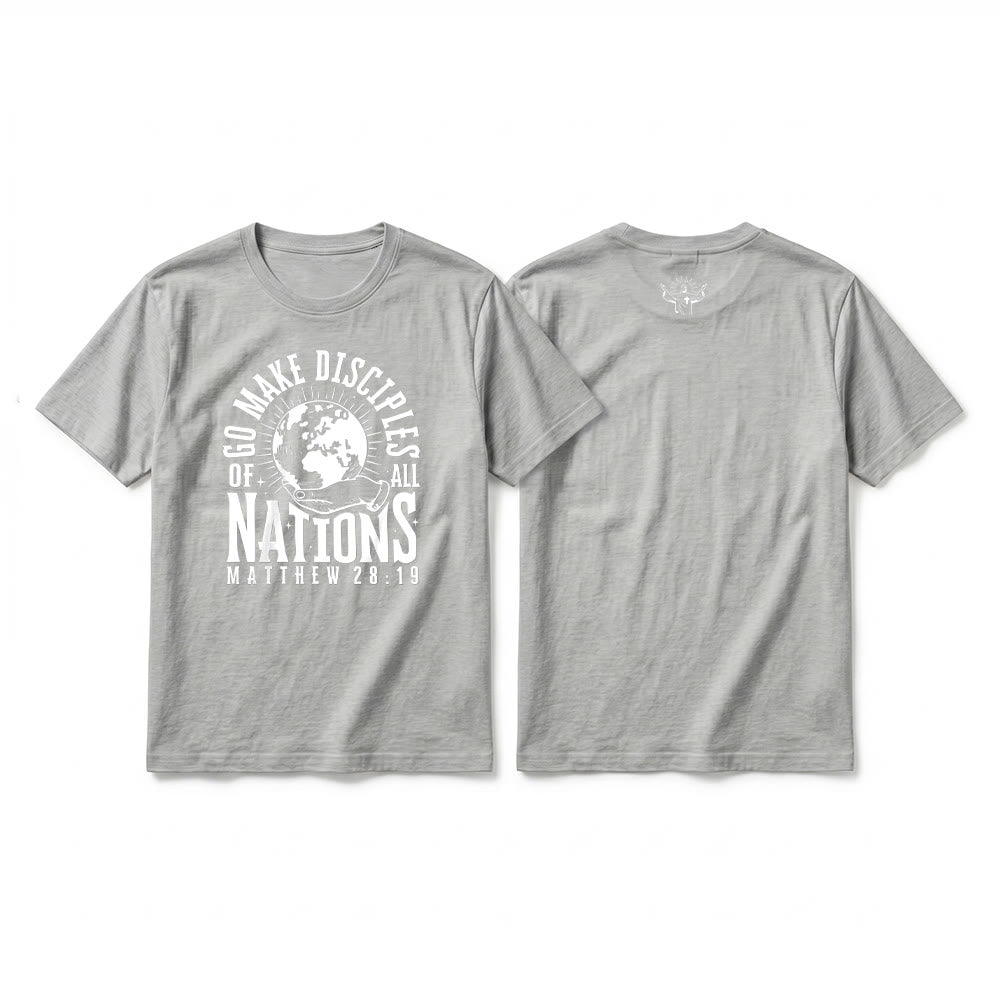 Christianartworkshop T-shirt premium à manches courtes « Allez, faites des disciples de toutes les nations » (Matthieu 28:19) - Gris - 2XL - image 19