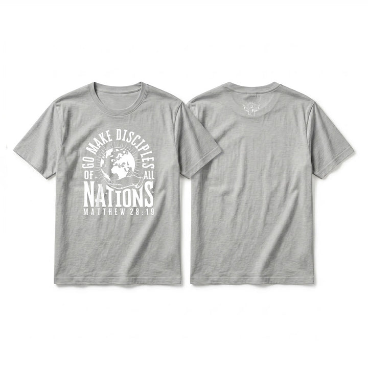 Christianartworkshop T-shirt premium à manches courtes « Allez, faites des disciples de toutes les nations » (Matthieu 28:19) - Gris - 2XL - image 19