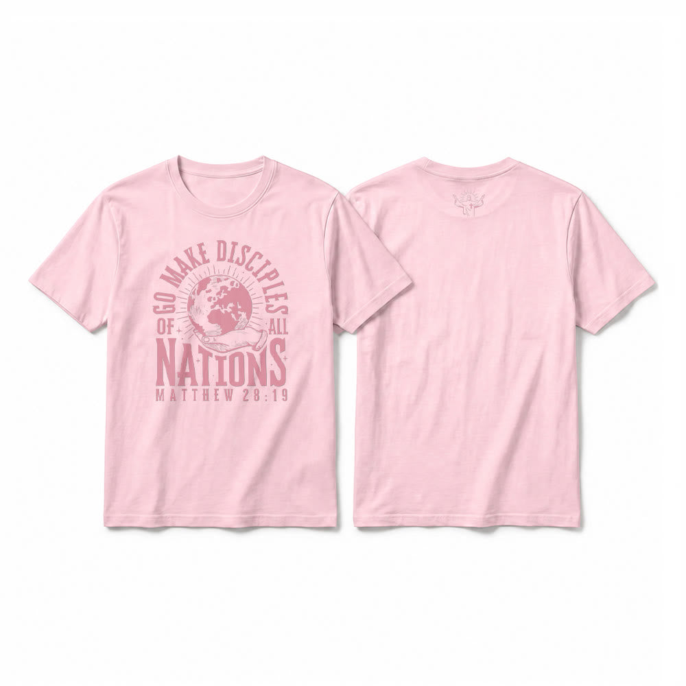 Christianartworkshop T-shirt premium à manches courtes « Allez, faites des disciples de toutes les nations » (Matthieu 28:19) - Rose - 2XL - image 25