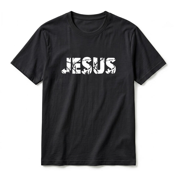 Christianartworkshop T-shirt à manches courtes premium "JÉSUS" Mountain Cross - image 5