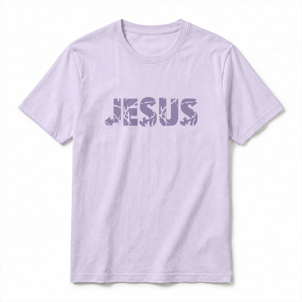 Christianartworkshop T-shirt à manches courtes premium "JÉSUS" Mountain Cross - image 17