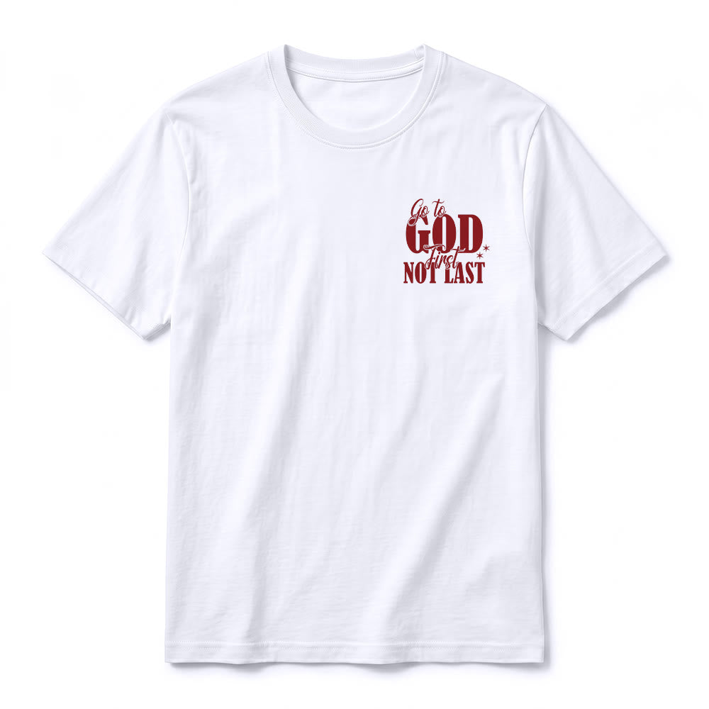Christianartworkshop T-shirt premium à manches courtes « Va d’abord à Dieu » avec rappel de foi - image 2