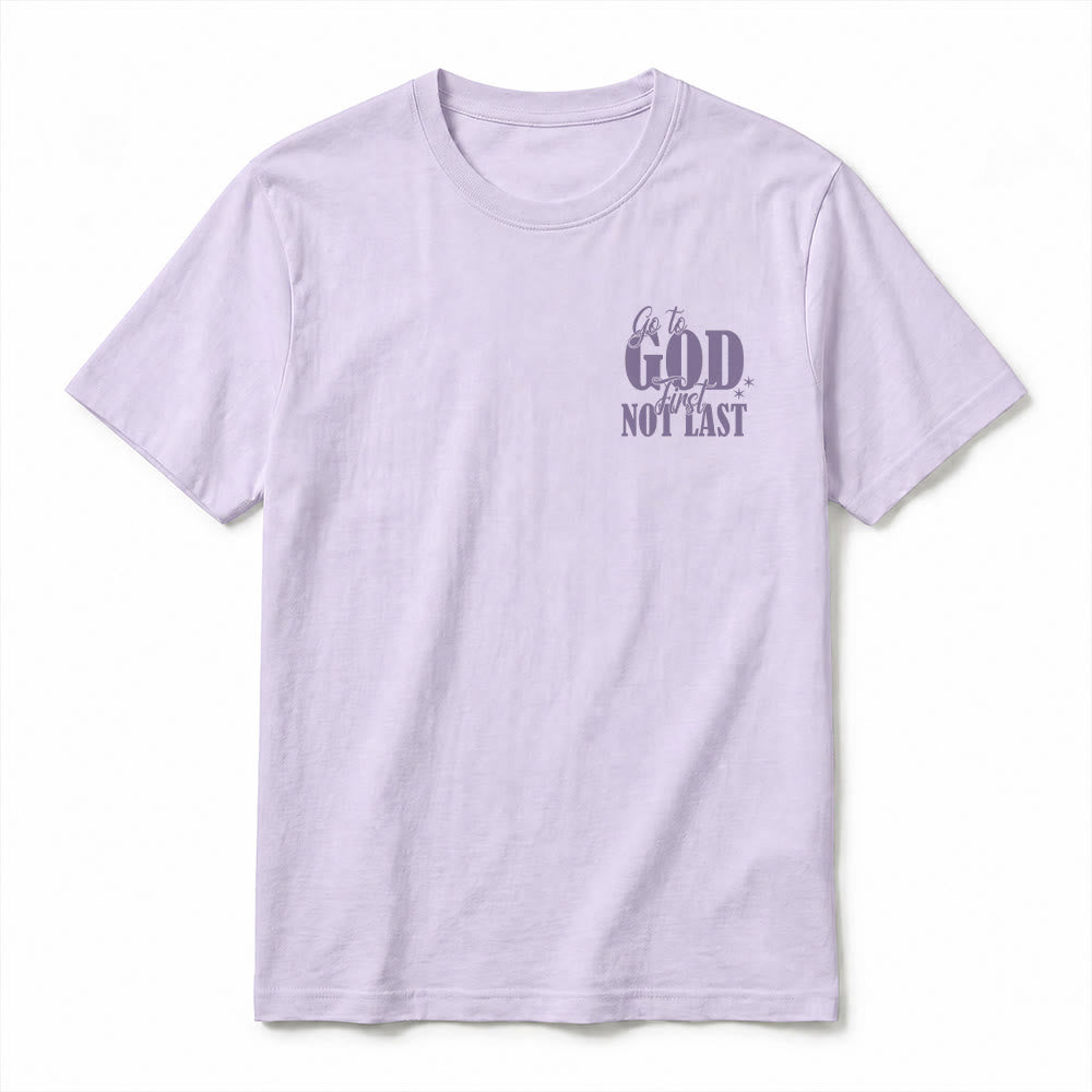 Christianartworkshop T-shirt premium à manches courtes « Va d’abord à Dieu » avec rappel de foi - image 20