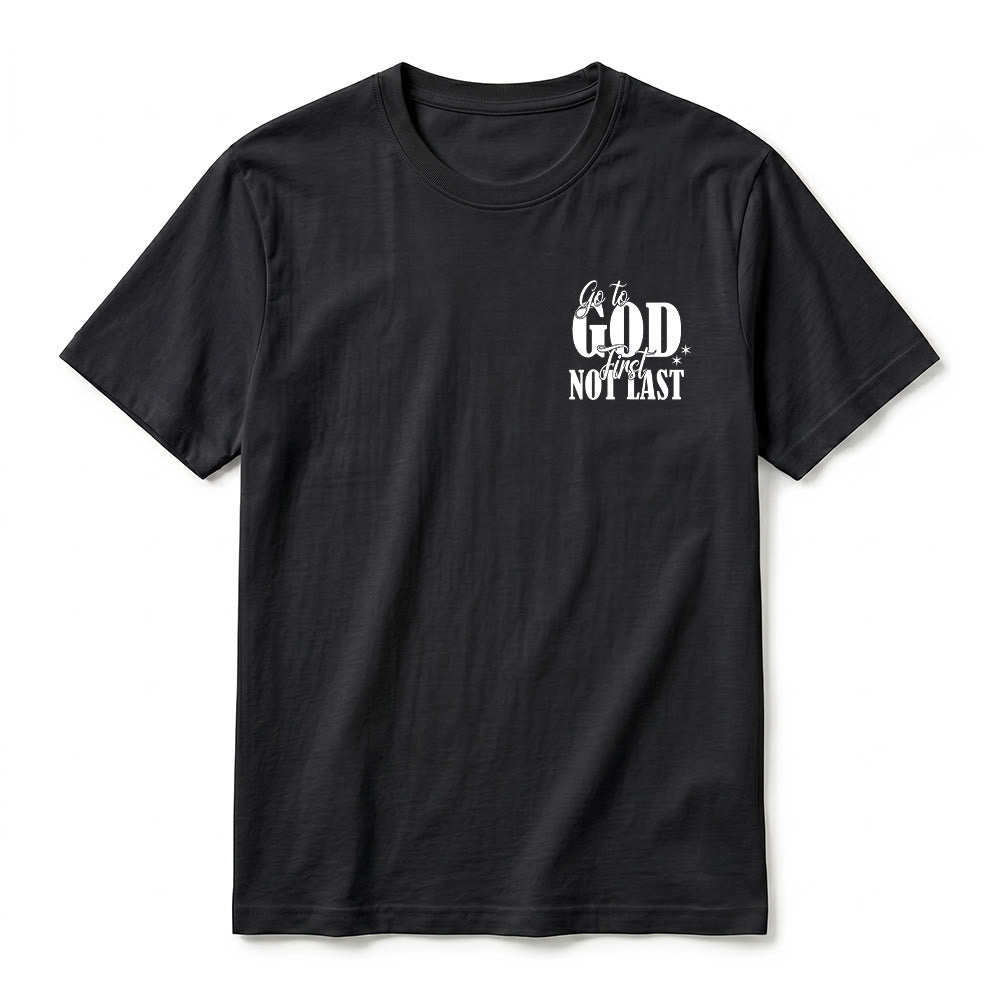 Christianartworkshop T-shirt premium à manches courtes « Va d’abord à Dieu » avec rappel de foi - image 11