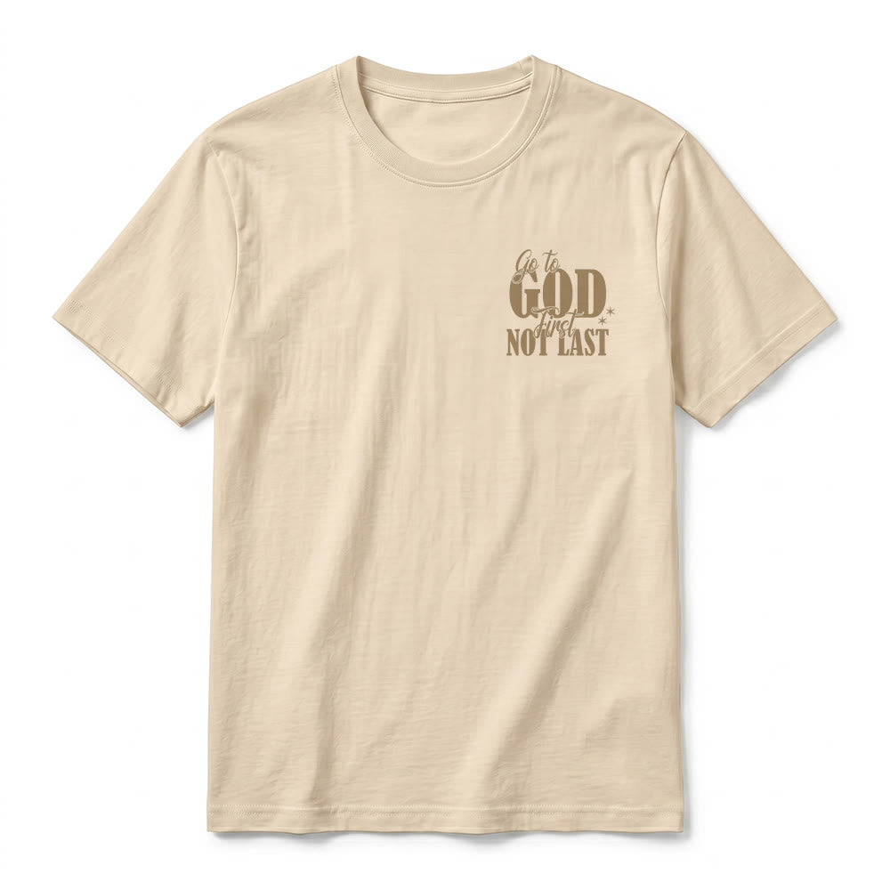 Christianartworkshop T-shirt premium à manches courtes « Va d’abord à Dieu » avec rappel de foi - image 5
