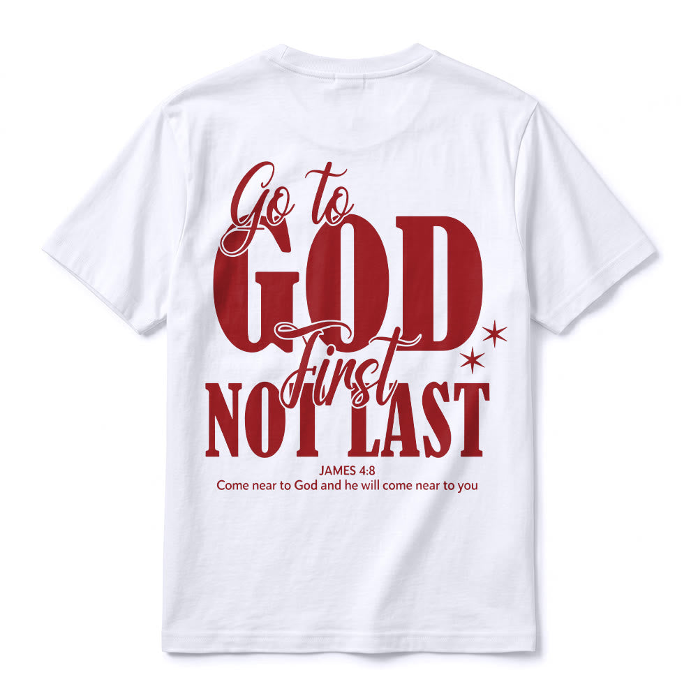 Christianartworkshop T-shirt premium à manches courtes « Va d’abord à Dieu » avec rappel de foi - image 3