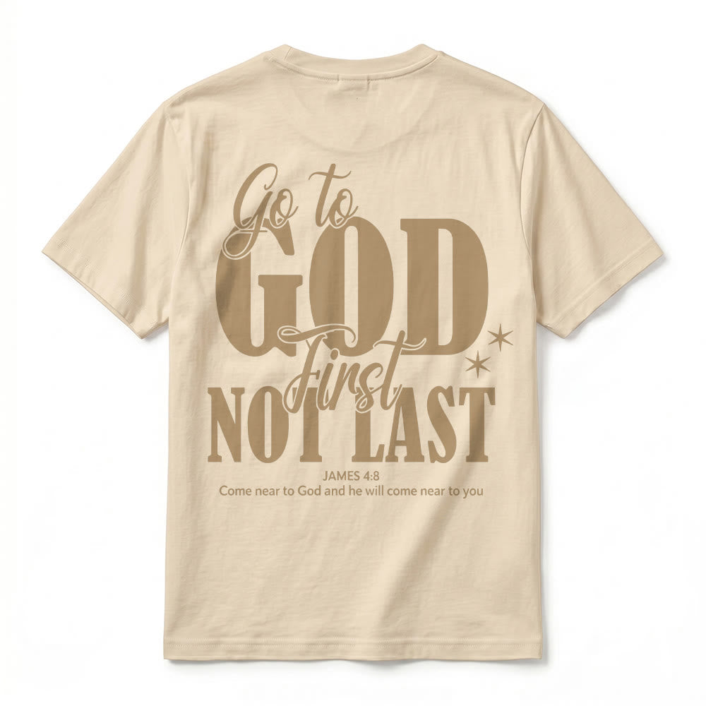 Christianartworkshop T-shirt premium à manches courtes « Va d’abord à Dieu » avec rappel de foi - image 6