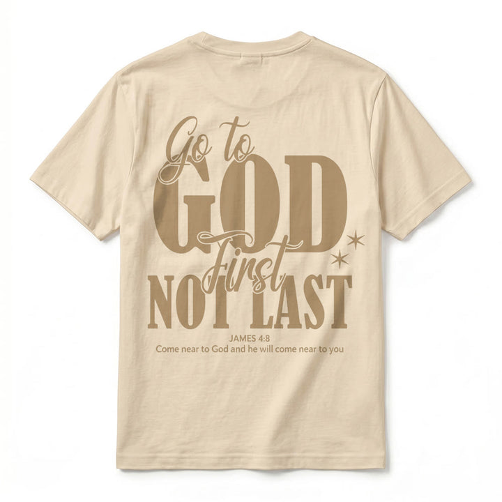 Christianartworkshop T-shirt premium à manches courtes « Va d’abord à Dieu » avec rappel de foi - image 6