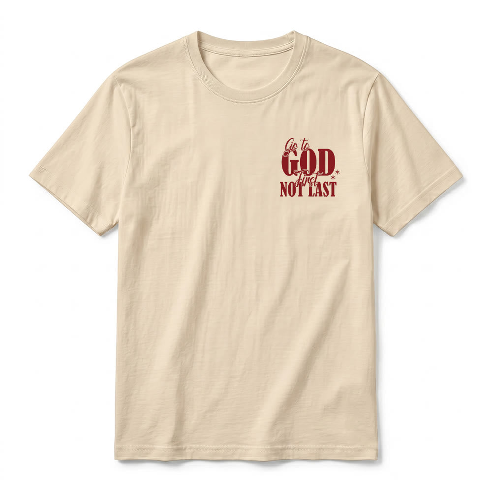 Christianartworkshop T-shirt premium à manches courtes « Va d’abord à Dieu » avec rappel de foi - image 8