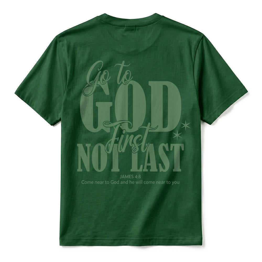 Christianartworkshop T-shirt premium à manches courtes « Va d’abord à Dieu » avec rappel de foi - image 15