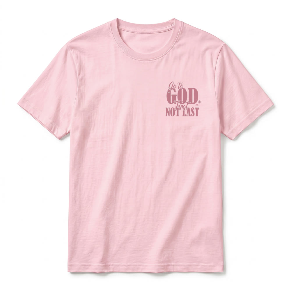 Christianartworkshop T-shirt premium à manches courtes « Va d’abord à Dieu » avec rappel de foi - image 29