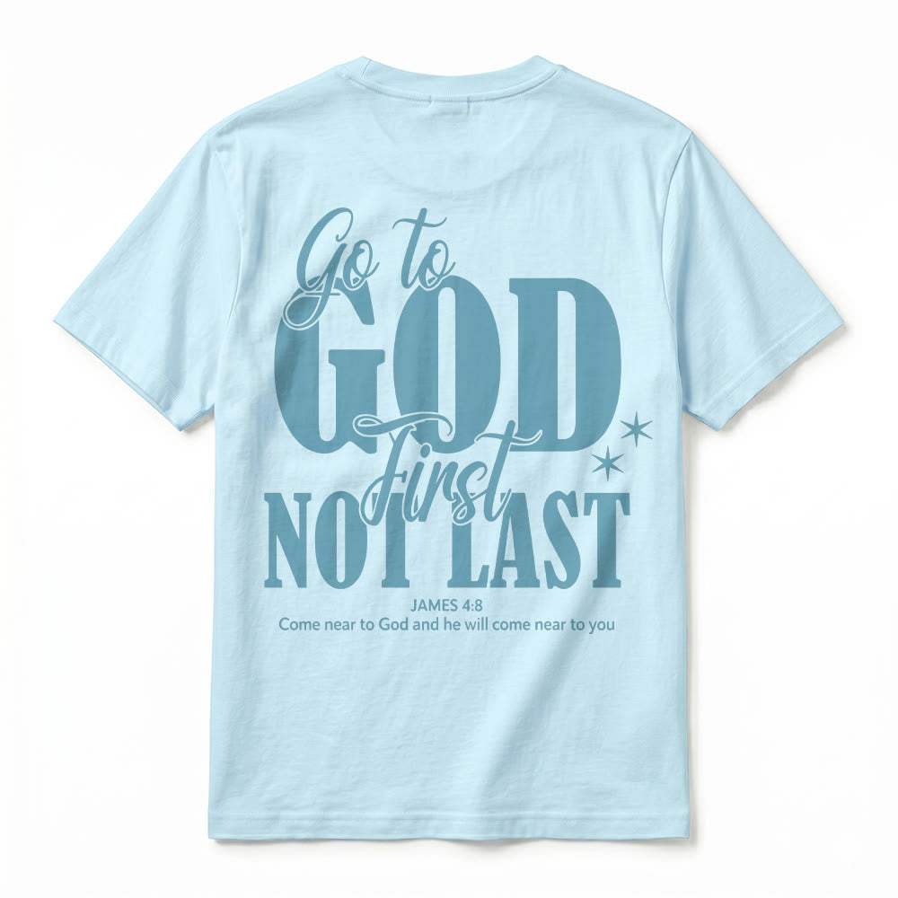 Christianartworkshop T-shirt premium à manches courtes « Va d’abord à Dieu » avec rappel de foi - image 17