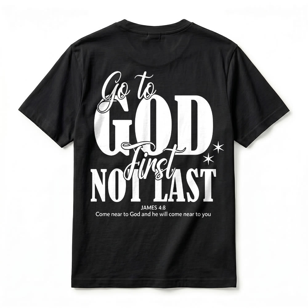 Christianartworkshop T-shirt premium à manches courtes « Va d’abord à Dieu » avec rappel de foi - image 12