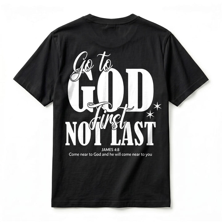 Christianartworkshop T-shirt premium à manches courtes « Va d’abord à Dieu » avec rappel de foi - image 12