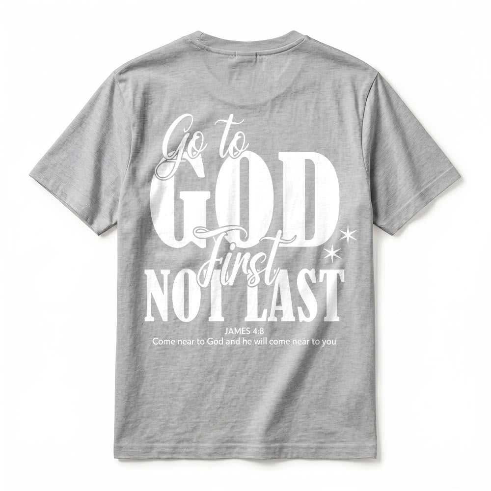 Christianartworkshop T-shirt premium à manches courtes « Va d’abord à Dieu » avec rappel de foi - image 24