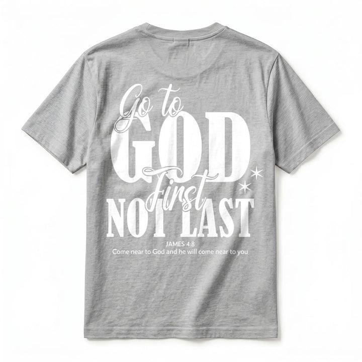 Christianartworkshop T-shirt premium à manches courtes « Va d’abord à Dieu » avec rappel de foi - image 24