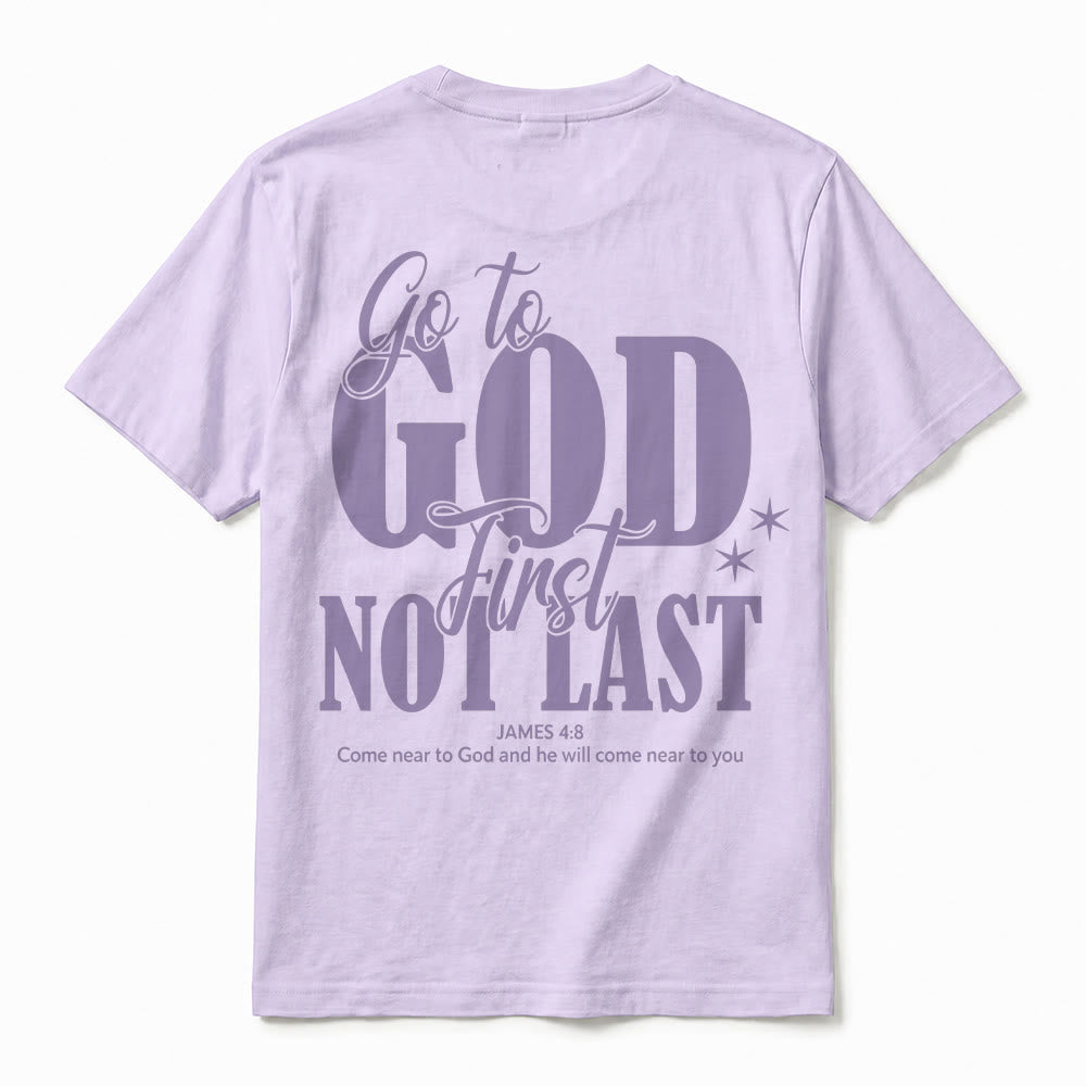 Christianartworkshop T-shirt premium à manches courtes « Va d’abord à Dieu » avec rappel de foi - image 21