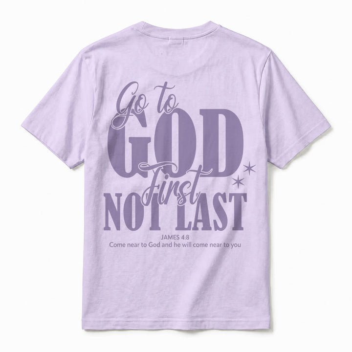 Christianartworkshop T-shirt premium à manches courtes « Va d’abord à Dieu » avec rappel de foi - image 21