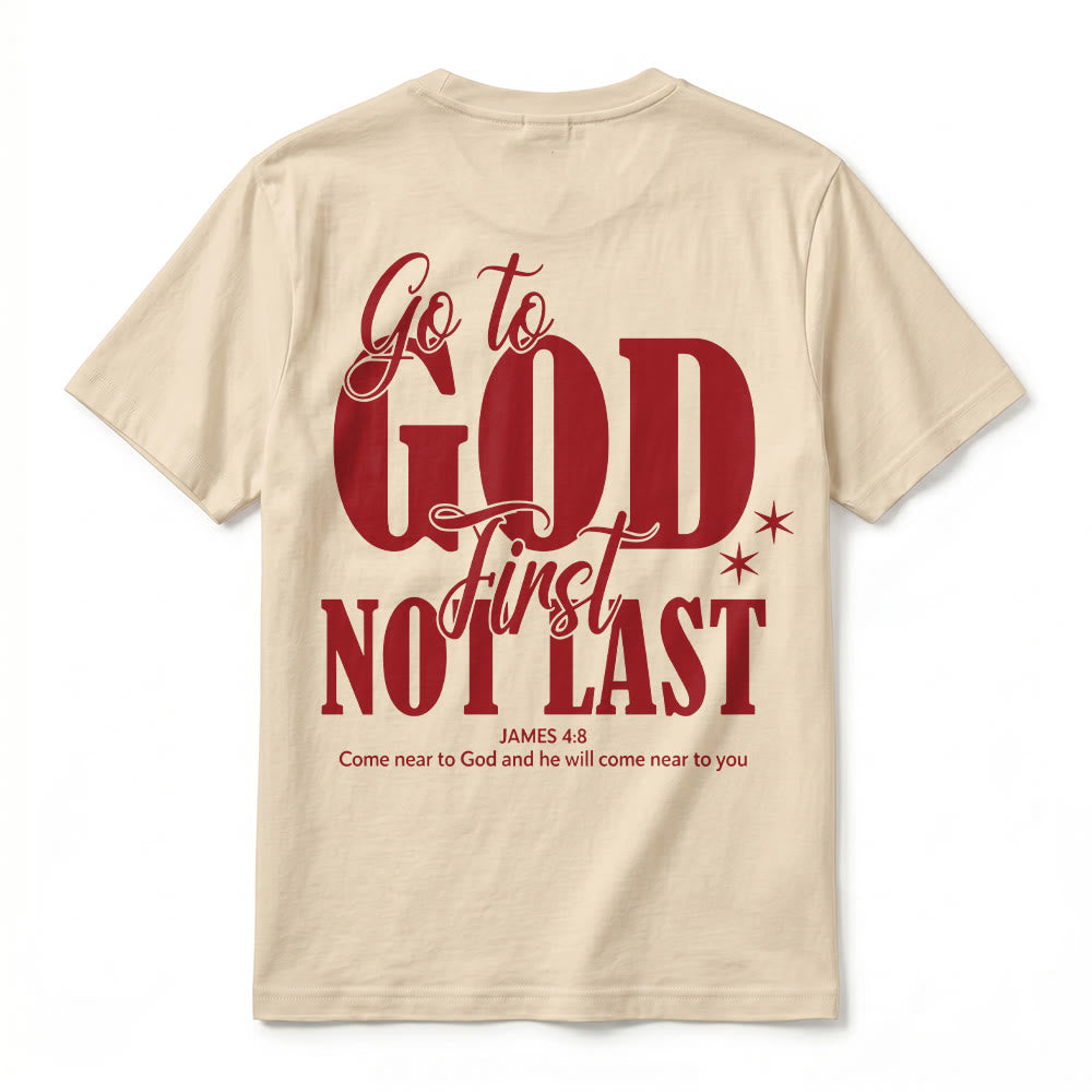 Christianartworkshop T-shirt premium à manches courtes « Va d’abord à Dieu » avec rappel de foi - image 9