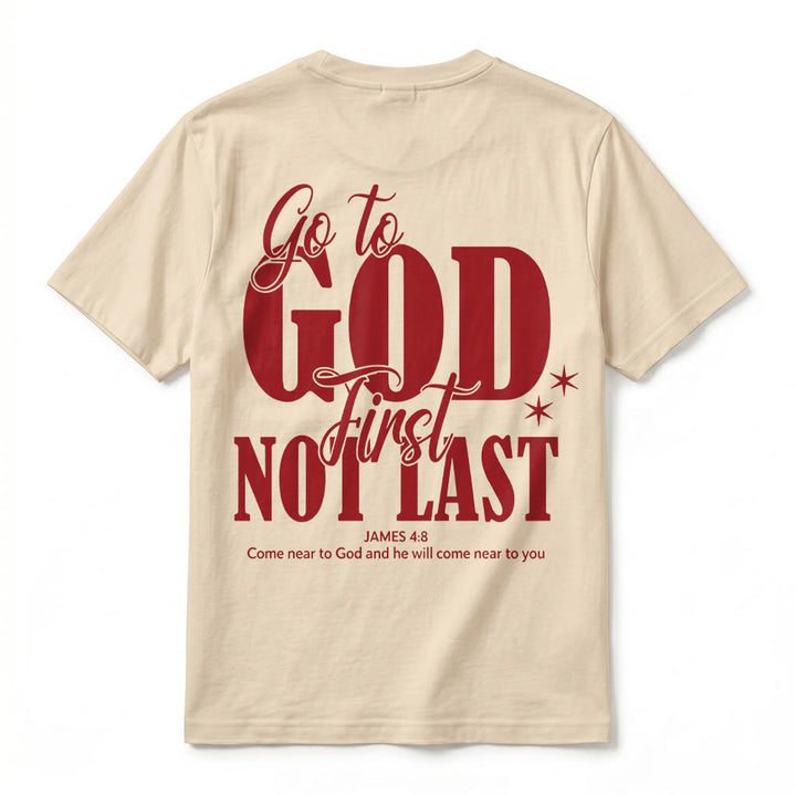 Christianartworkshop T-shirt premium à manches courtes « Va d’abord à Dieu » avec rappel de foi - image 9