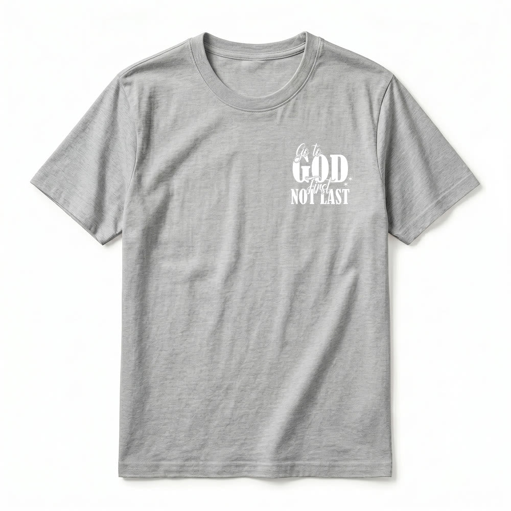 Christianartworkshop T-shirt premium à manches courtes « Va d’abord à Dieu » avec rappel de foi - image 23