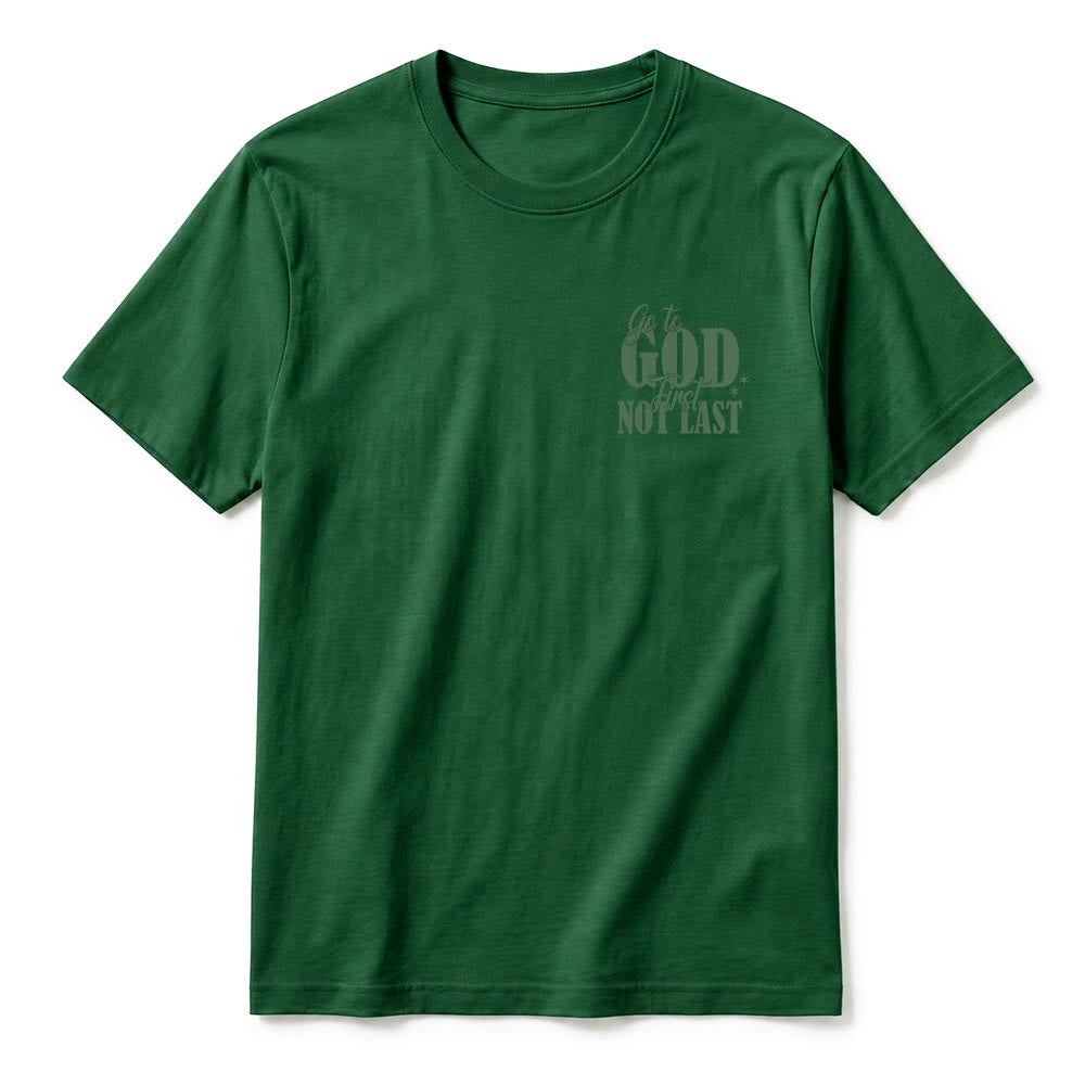 Christianartworkshop T-shirt premium à manches courtes « Va d’abord à Dieu » avec rappel de foi - image 14