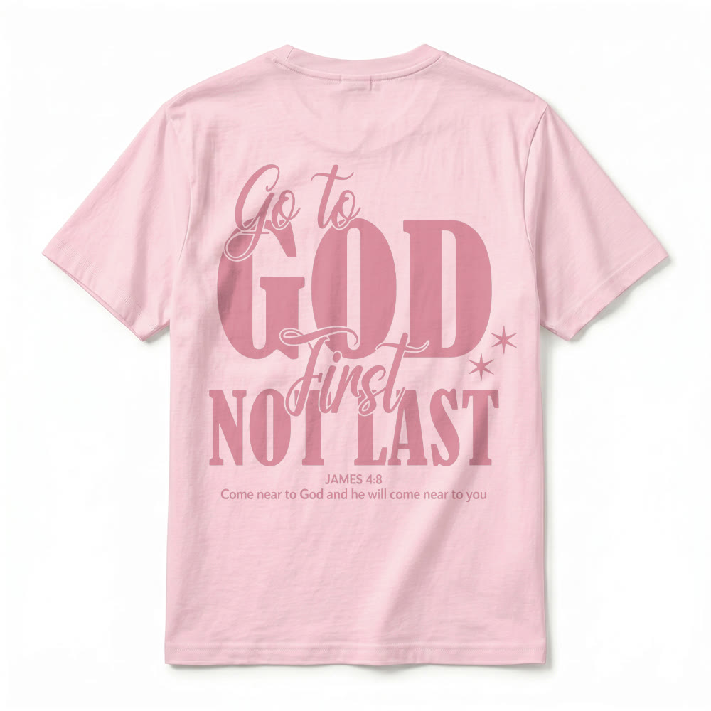 Christianartworkshop T-shirt premium à manches courtes « Va d’abord à Dieu » avec rappel de foi - image 30