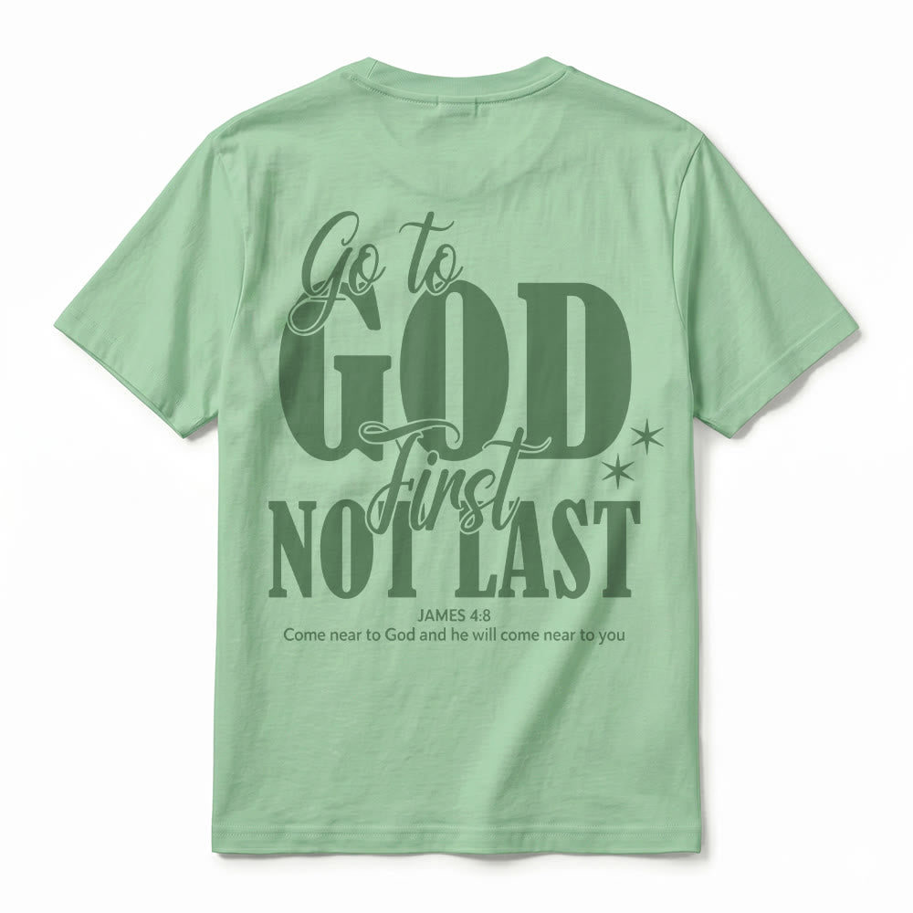 Christianartworkshop T-shirt premium à manches courtes « Va d’abord à Dieu » avec rappel de foi - image 27