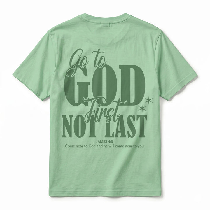 Christianartworkshop T-shirt premium à manches courtes « Va d’abord à Dieu » avec rappel de foi - image 27