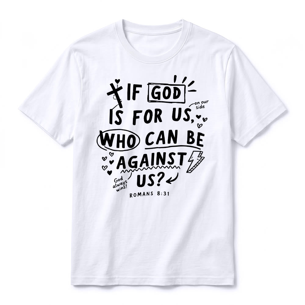 Christianartworkshop T-shirt premium à manches courtes « Si Dieu est pour nous, qui sera contre nous ? Romains 8:31 » - image 5
