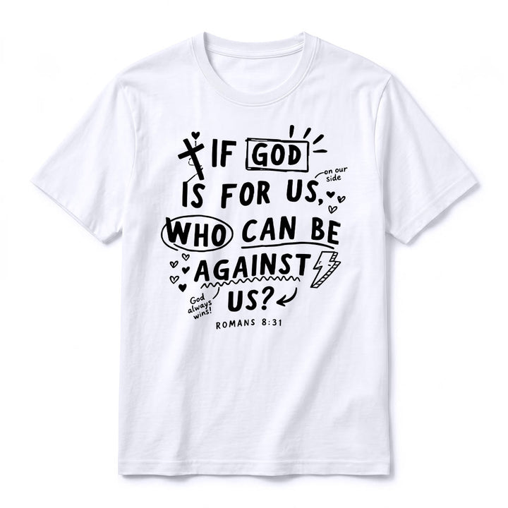 Christianartworkshop T-shirt premium à manches courtes « Si Dieu est pour nous, qui sera contre nous ? Romains 8:31 » - image 5