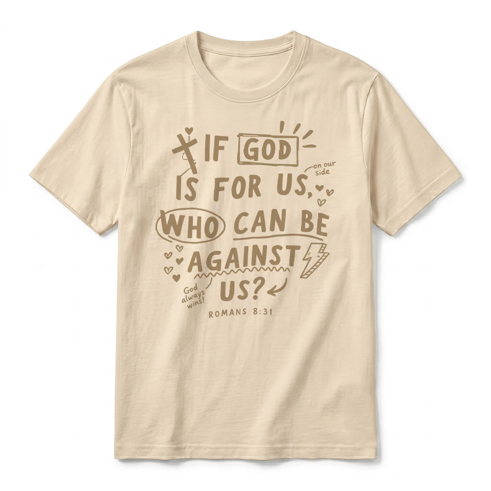 Christianartworkshop T-shirt premium à manches courtes « Si Dieu est pour nous, qui sera contre nous ? Romains 8:31 » - image 2